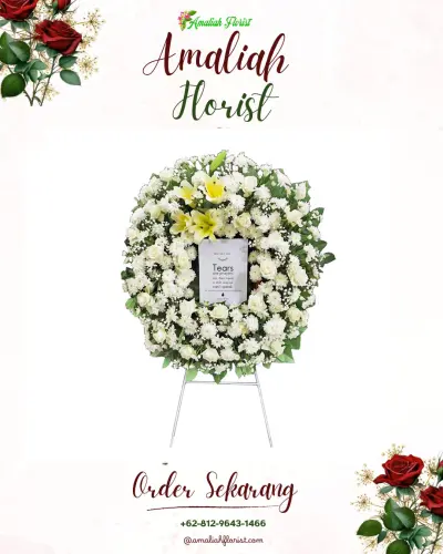 Krans Bunga Duka Cita pengambangan